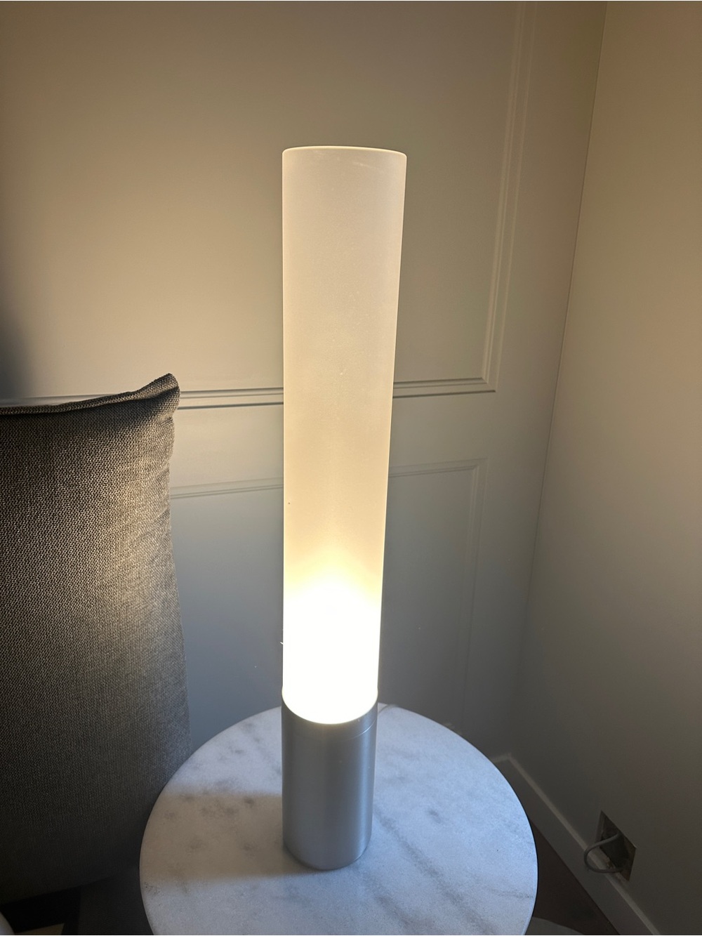 Pablo Elise 32” White Frosted Cylinder Lantern Lamp